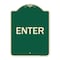 Signmission Designer Series Enter Enter, Green & Tan Heavy-Gauge Aluminum Sign, 24" x 18", G-1824-24096 A-DES-G-1824-24096 - alternate 1